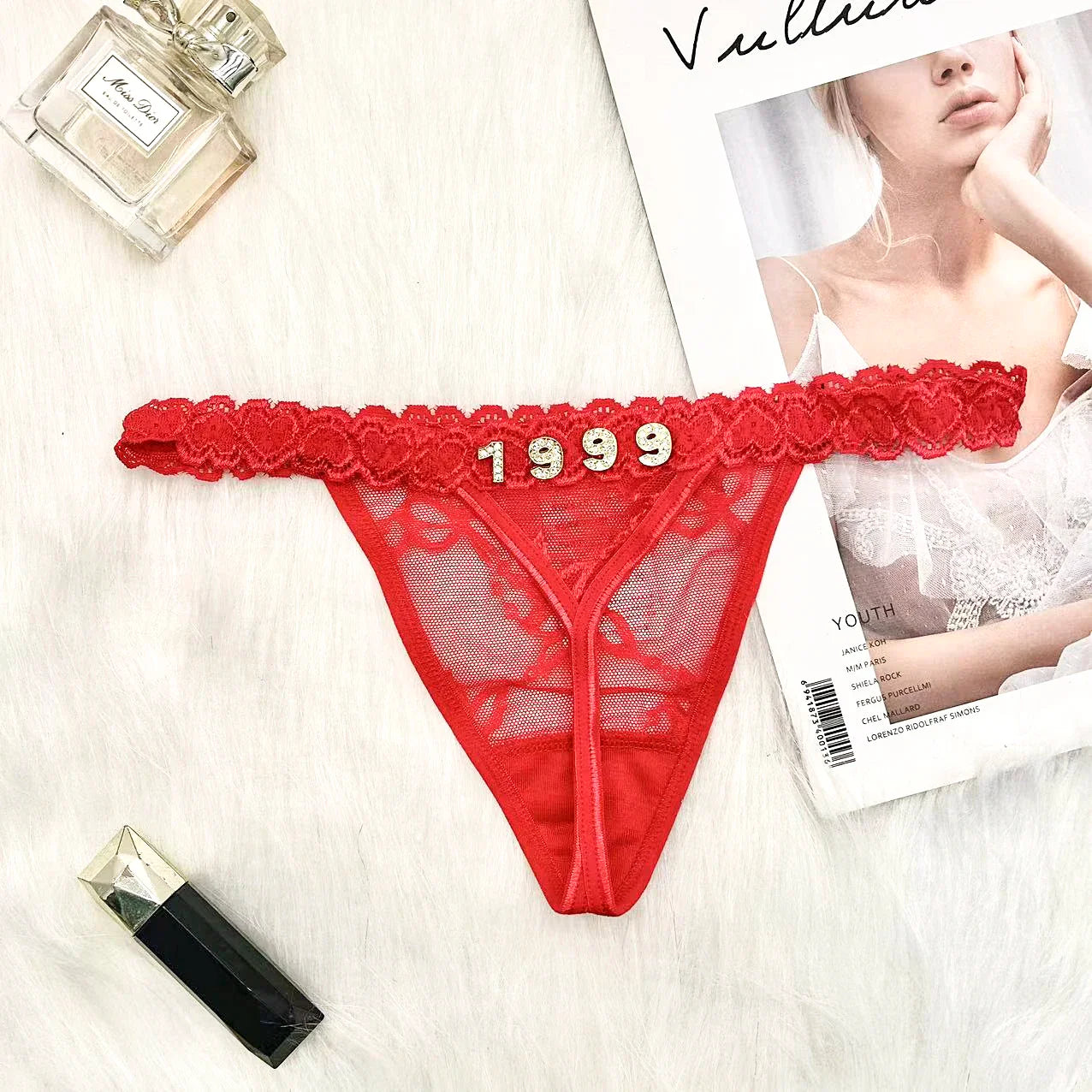 Custom Personalized Lace Thong Bikini – Sexy G-String Body Chain Lingerie with Name Letter Waist Chain Gift for Women