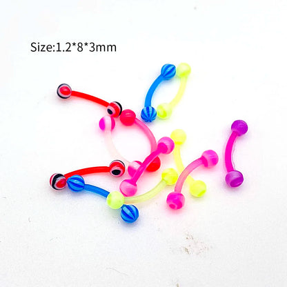 10/60PCS Clear Acrylic Body Jewelry – Transparent Lip, Ear, Nose, Tongue, Eyebrow & Belly Rings