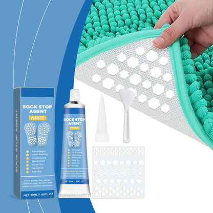 Sock Stop Glue, Non-Slip Carpet Adhesive, Silicone Heel Protector, Anti-Slip Foot Pads, Waterproof Floor Mat Stopper