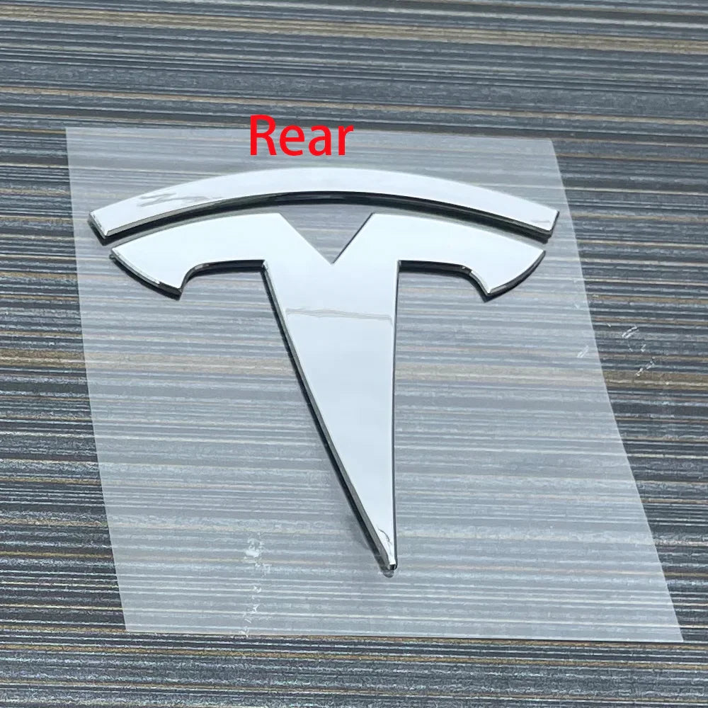 Tesla Model 3 & Y Logo Sticker – Front Hood & Rear Trunk Badge Car Accessory