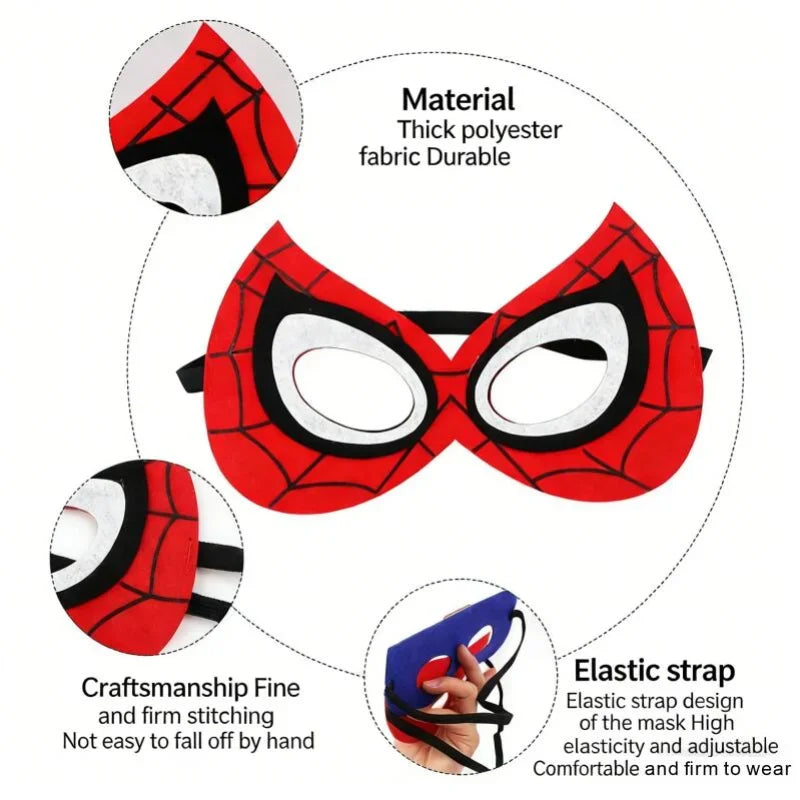 Spider-Inspired Cosplay Eye Mask Set – Funny Superhero Costume Accessories for Kids Halloween & Birthday Parties
