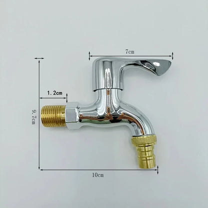 1/2" Wall Mounted Garden Faucet – Male Washer Tap with Quick Connector, Plastic Outdoor Water Hose Valve for Balcony & Garden Use