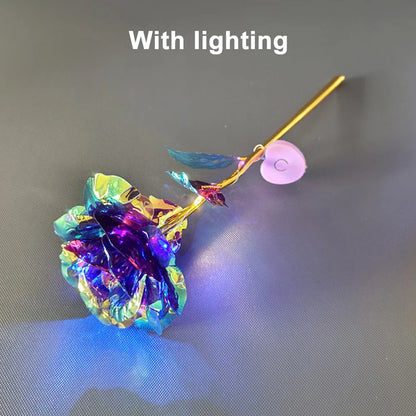 LED 24K Foil Plated Roses – Valentine's & Mother's Day Gift, Artificial Flower Decor, Romantic Wedding & Lover Lighting
