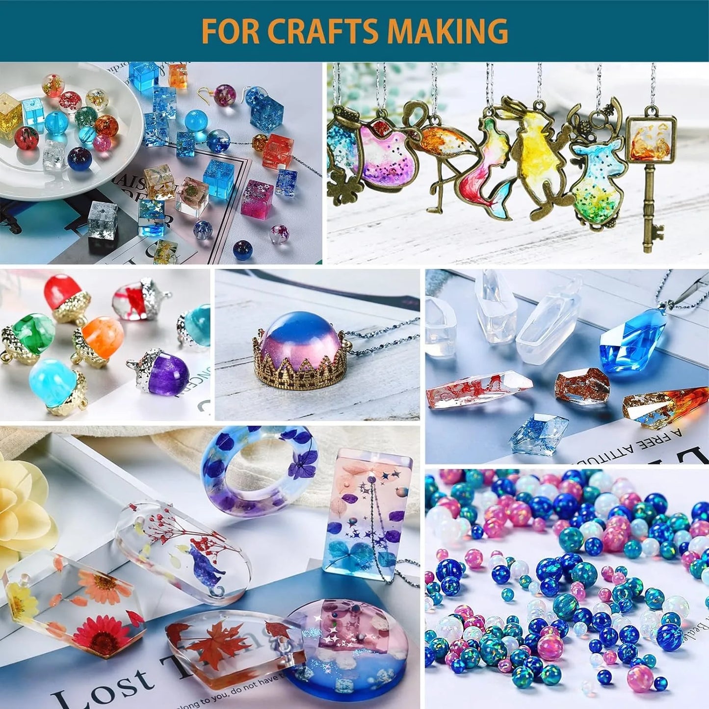 300g Clear UV Resin – Hard Crystal-Clear Epoxy Resin, Upgraded Fast Curing Formula for Jewelry & Craft Making