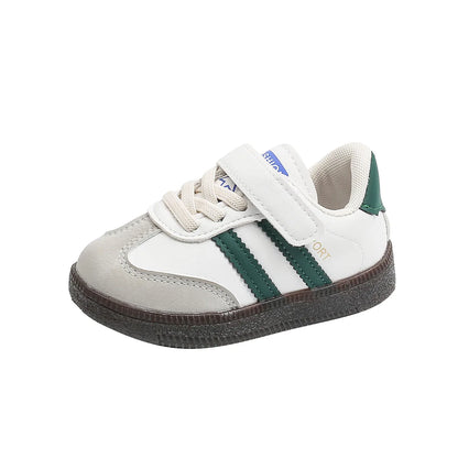 Toddler & Kids White Sneakers — Fashionable Non-Slip Walking Shoes for Boys & Girls, Breathable Outdoor Sport Casual Shoes