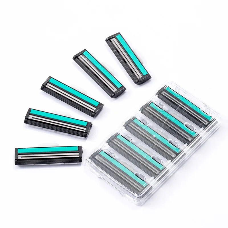 Men’s Double Blade Safety Razor Set – 1 Handle + 20 Replaceable Heads for Fine Shaving
