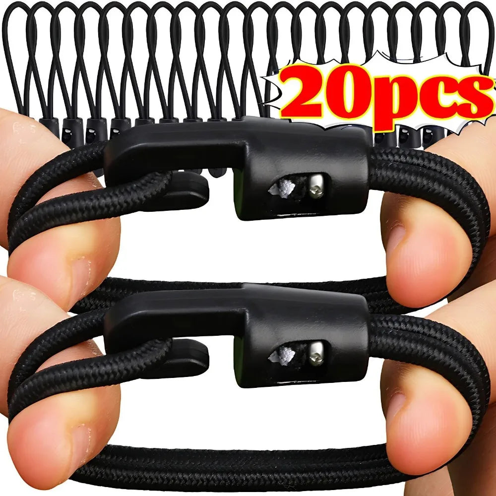 Elastic Nylon Bungee Cord Straps – Durable 10cm/15cm/25cm Fixing Bands for Flashlights, Maps & Outdoor Backpacking Gear (20/1pcs)
