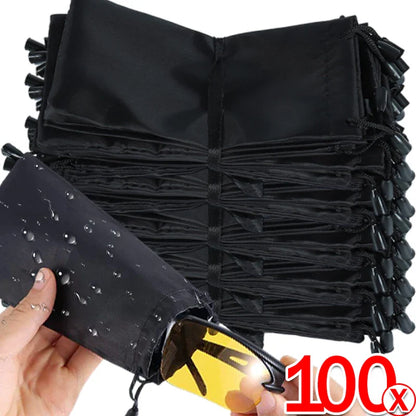 1/100pcs Portable Soft Cloth Sunglasses Bags – Waterproof Microfiber Dust Pouches for Eyewear Storage & Protection