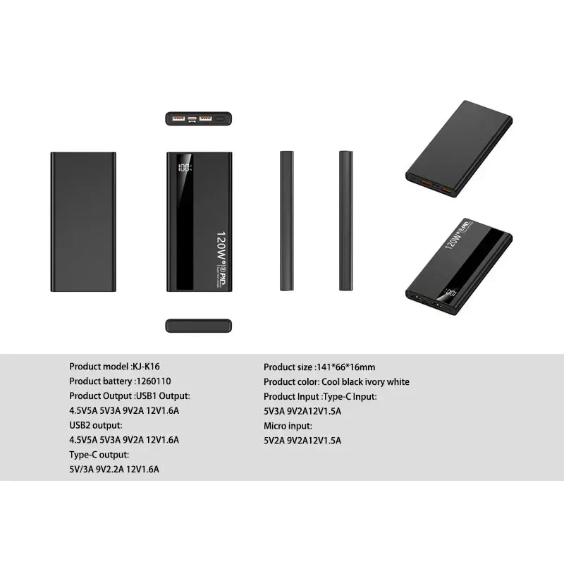Xiaomi 500000mAh High-Capacity Power Bank — 120W Super Fast Charging Portable Battery Charger for iPhone, Samsung, Huawei