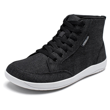 HOBIBEAR Mid-Top Barefoot Shoes – Unisex Wide Toe Canvas Sneakers for Walking & Outdoor