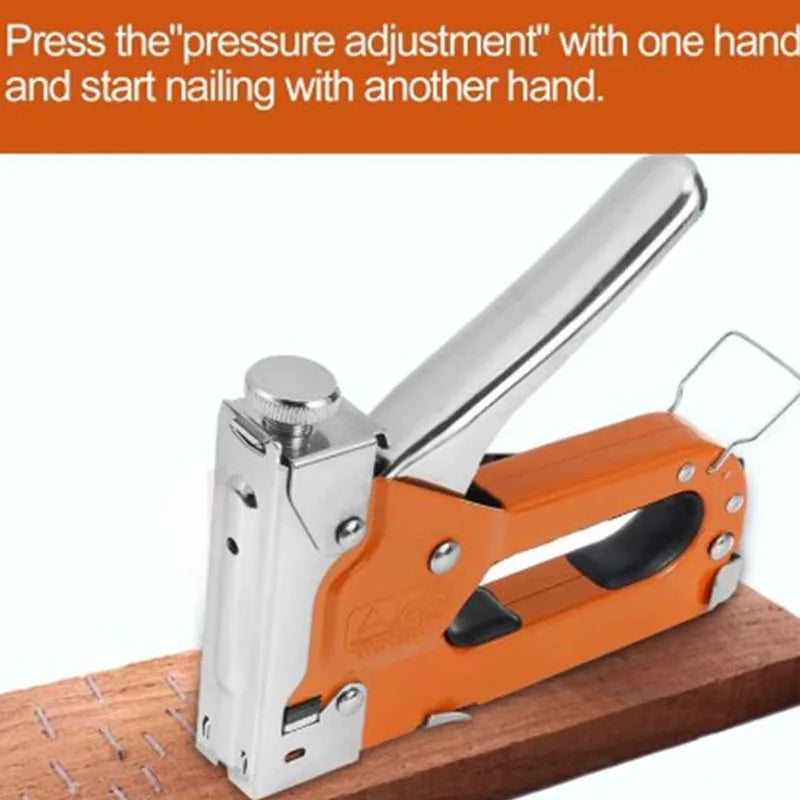 3-in-1 Heavy Duty Manual Staple Gun – Brad Nailer Upholstery & Woodworking Tool, Durable Alloy Steel Easy Use Stapler Gun