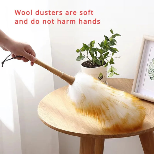 Scalable Wool Duster Brush — Household & Car Cleaning Tool, Washable Dust Sweeper for Home Use