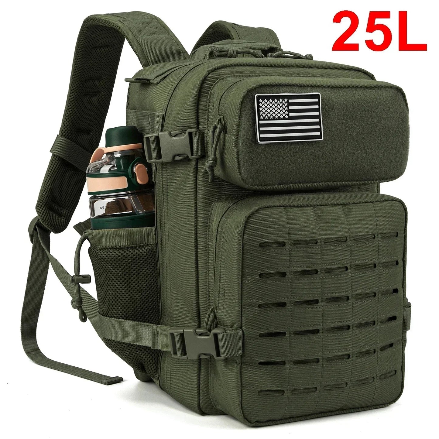 25L/45L Tactical Backpack for Men & Women – Outdoor Hiking Molle Daypack, School & Gym Rucksack with Dual Cup Holders