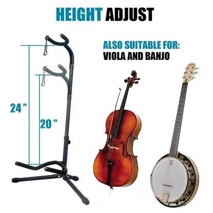 Vertical Folding Guitar Stand – Adjustable Floor Display Stand for Acoustic, Electric, Ukulele, Bass & Pipa