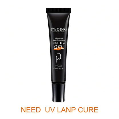 Solid Nail Glue Gel for Press-On Nails – Super Strong Acrylic Nail Gel for Manicure Extensions, Long-Lasting