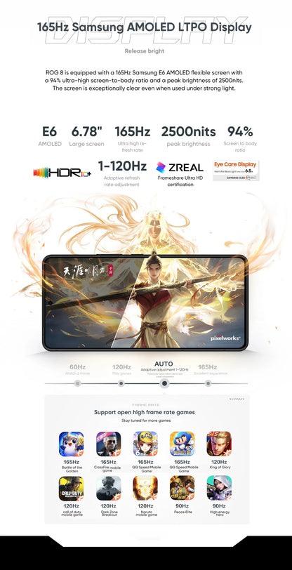 2024 ASUS ROG Phone 8 – Snapdragon 8 Gen 3, 5G Smartphone, 6.78'' 165Hz E-Sports Screen, 65W Charging, NFC, ROG 8 Pro