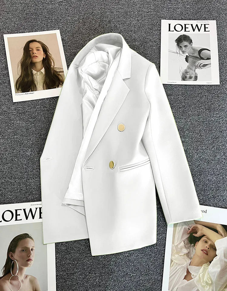 2023 Women's Elegant Single Button Blazer – Slim Fit Long Sleeve Office Jacket for Autumn & Winter