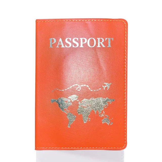 World Map Lover Passport Cover – Hot Stamping Travel Passport Holder Case for Men & Women, Fashion Wedding Gift Organizer
