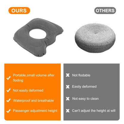 Inflatable Donut Seat Cushion for Hemorrhoids | Adjustable Lightweight Leakproof Massage Pillow