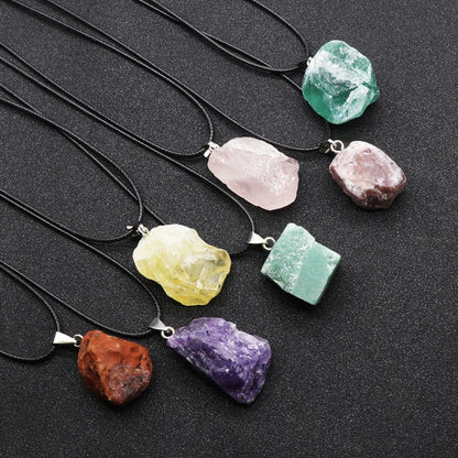 Uruguay Amethyst Rough Stone Pendant - Chakra Halo Amethyst Gemstone Necklace for Energy Healing and Birthstone Jewelry