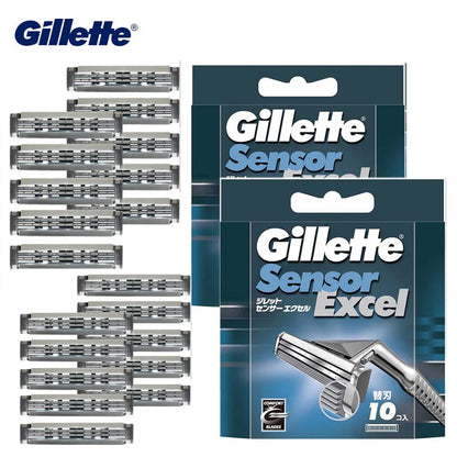 Gillette Sensor Excel Razor Blades for Men - Replacement Shaving Cartridges, 10/20 Count for Face Hair Removal