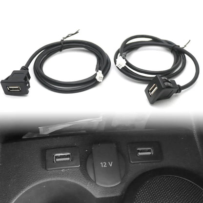 Dual USB Dashboard Mount Panel Extension Cable – 4/6 Pin Shielded Adapter for Car, Truck, Boat, Motorcycle, Android Head Unit
