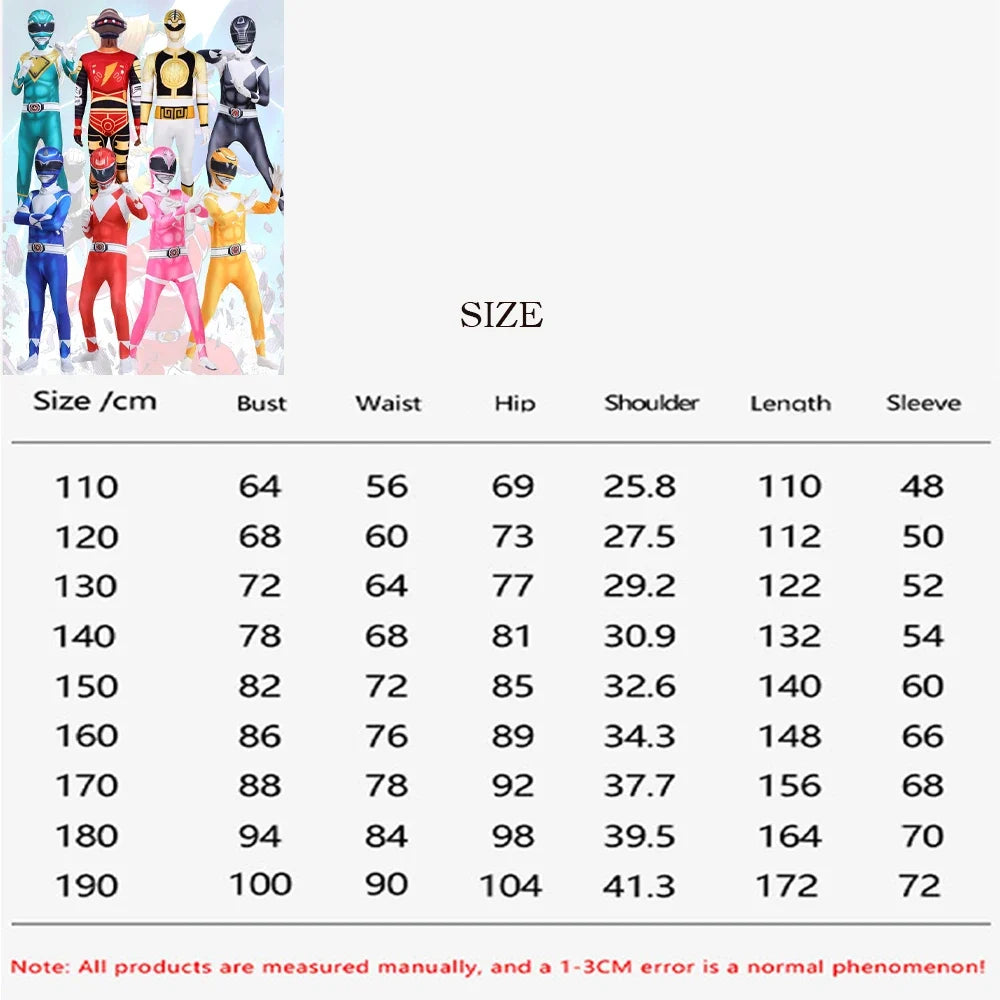 Samurai Ranger Cosplay Costume Set - Superhero Jumpsuit & Mask for Halloween and Birthday Parties