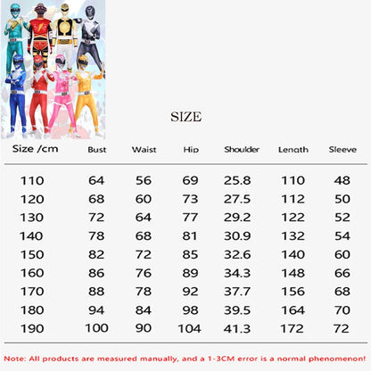 Samurai Ranger Cosplay Costume Set - Superhero Jumpsuit & Mask for Halloween and Birthday Parties