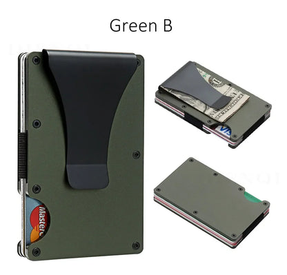 RFID Carbon Fiber Metal Wallet for Men – Slim Minimalist Card Holder, Thin Small Money Clip Purse