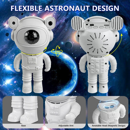 Kids DIY Astronaut Star Projector Night Light with Remote Control - 360° Adjustable Nebula Galaxy Lighting for Children