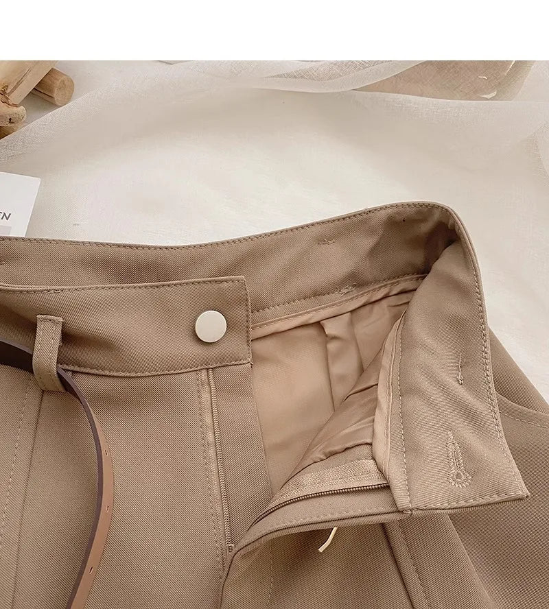 Casual Women’s A-Line Shorts — Vintage Solid High Waist Office & Streetwear Summer Trousers