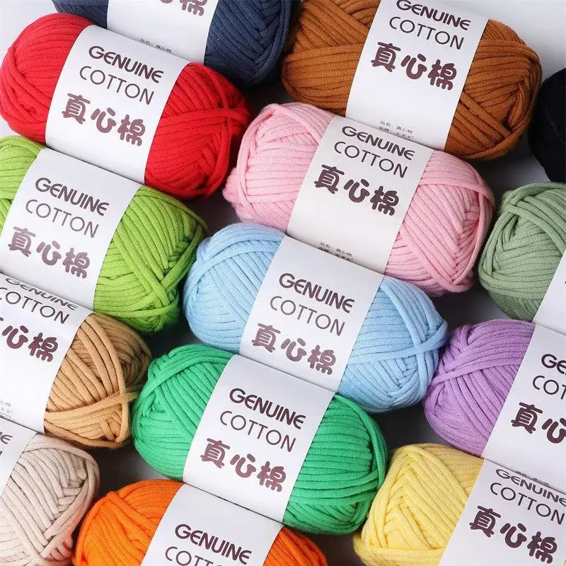 50g Genuine Cotton Yarn - Easy-to-Use Crochet Yarn for Beginners, Hand Knitting & DIY Projects (Scarves, Blankets, Hats, Clothes)