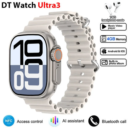 2025 DT Ultra 3 Pro Smartwatch – NFC, Bluetooth Call, Music & Video, Waterproof for Android & iOS, 32GB