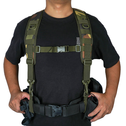Tactical Police Suspenders — Adjustable Duty Belt Harness with 4 Tool Belt Loops for Law Enforcement