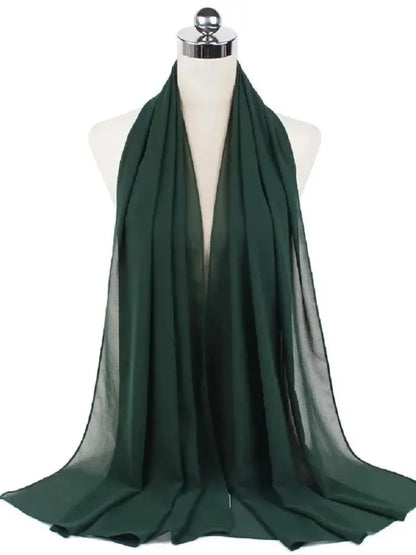 Women’s Solid Chiffon Instant Hijab – Ready-to-Wear Islamic Scarf, Muslim Shawl & Arab Head Wrap