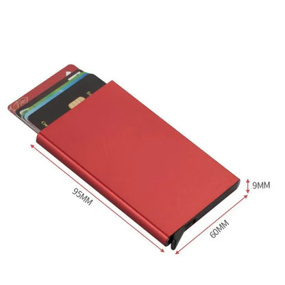 Automatic Flip Card Holder Sleeve — Large Capacity Metal Wallet with 12 Slots, Anti-Theft Credit Card Case for Men