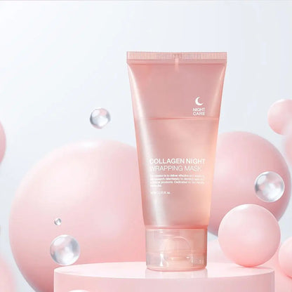 Hydrolyzed Collagen Overnight Facial Mask - Peel-Off Hydrating & Firming Mask, Reduces Sagging & Dullness, Boosts Elasticity
