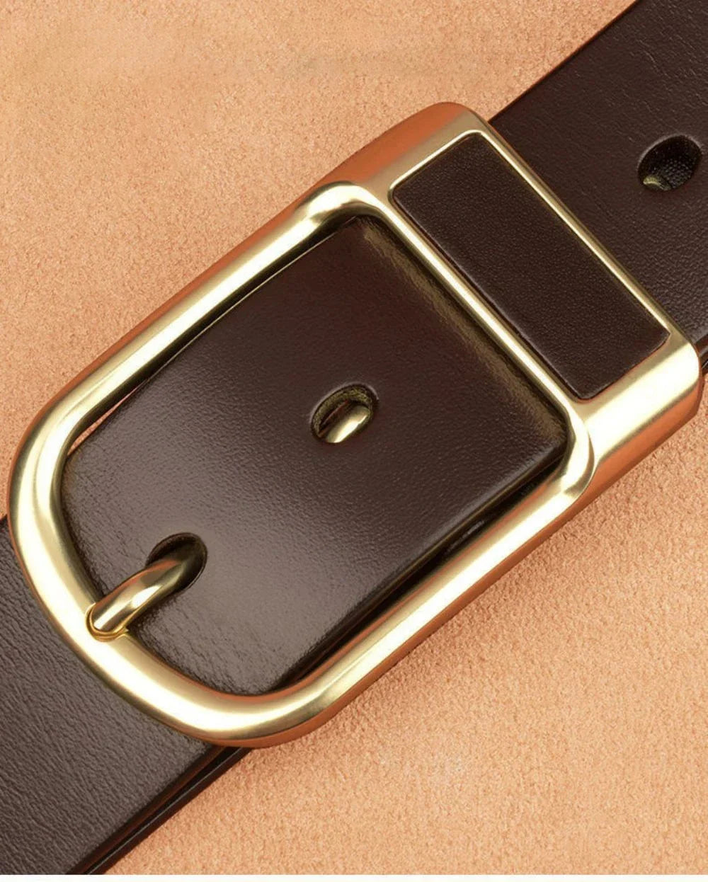 Genuine Leather Men's Belt – High-Quality Buckle, Cowskin Casual & Business Waistband, Cowboy Fashion Designer 2024 New