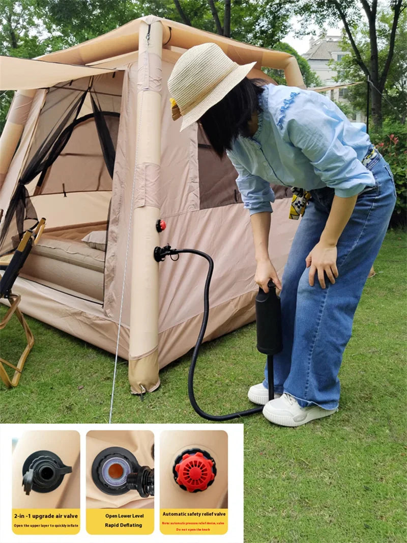 Lohascamping Large Camping Air Tent – Inflatable One-Touch Dome Shelter for 4-5 People, Family Hiking & Outdoor Use