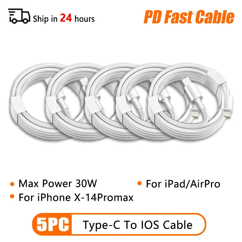 PD 60W USB-C to USB-C Fast Charging Cable – 2M Power Delivery Cord for iPhone 6-16 Series, iPad & USB-A Devices