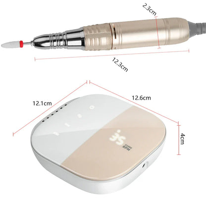 High-Quality Electric Nail Drill Machine 35,000 RPM – HD Display, Metal Manicure Pen, Professional Nail Lathe & Sander