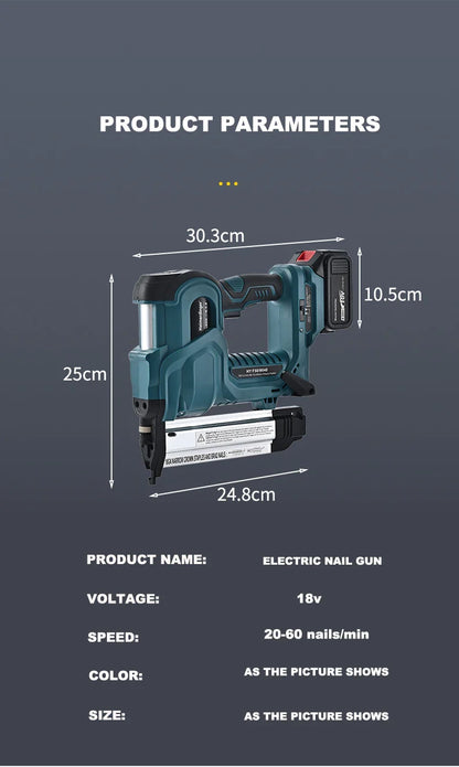 Cordless 18GA Nail & Staple Gun — 2-in-1 Nailer/Stapler, Makita Battery Compatible, 2 Modes, 500 Nails & Staples (Battery Not Included)