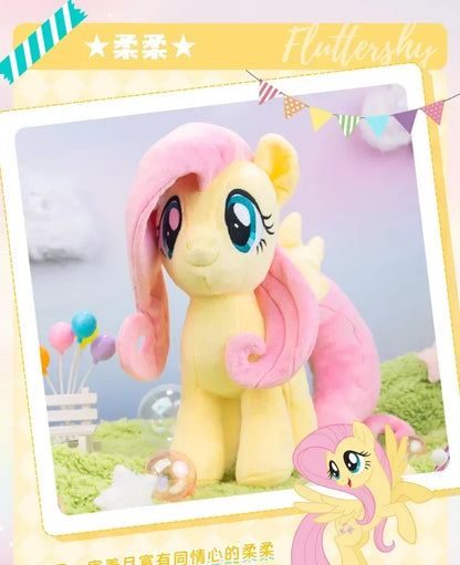 My Little Pony Plush Toys – Twilight Sparkle, Pinkie Pie, Rarity, Fluttershy, Applejack & Rainbow Dash Stuffed Dolls, Kids Xmas Gift