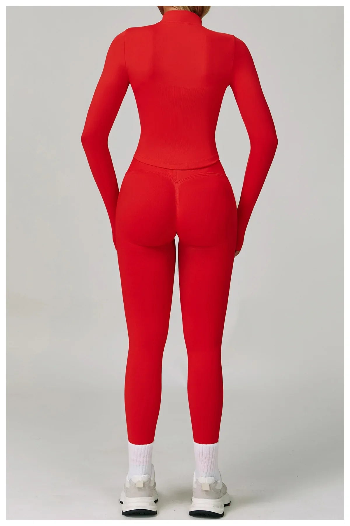 2/3PCS Women’s Seamless Yoga & Gym Set – Push-Up Sports Bra, Long Sleeve Jacket & Workout Leggings