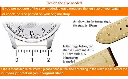 Genuine Leather Watch Band 20mm 22mm 24mm — Vintage Cowhide Strap with Deployment Clasp for Samsung Galaxy Watch 3/4