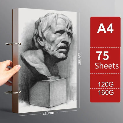 Professional A4 A5 8K 16K 32K Sketchbook – Thick Loose-Leaf Drawing Paper for Artists & Students