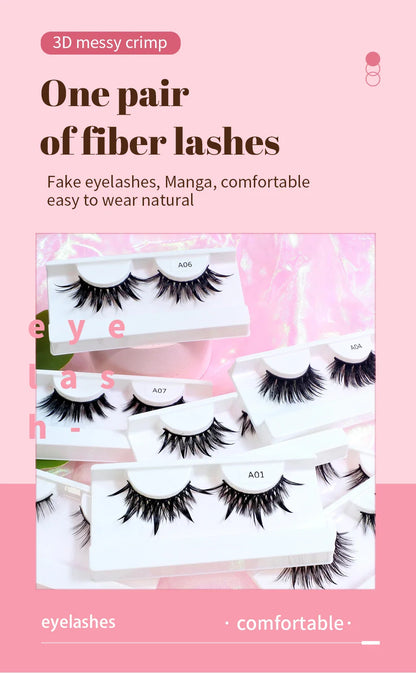 RED SIREN Wet Manga Lashes – Long, Thick Natural Fake Eyelashes for Korean Makeup Fashion
