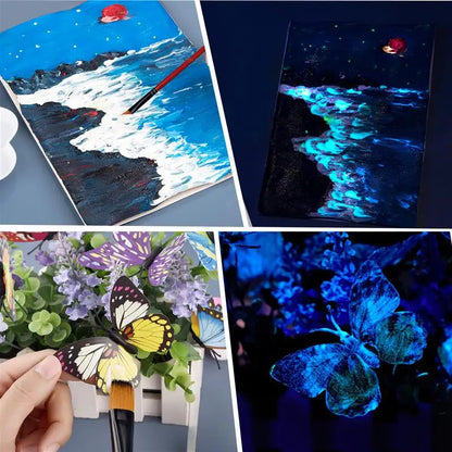 6 Colors Fluorescent Pigment Set - Glow-in-the-Dark Luminous Paint for Epoxy Resin & Acrylic DIY Festival Party Supplies