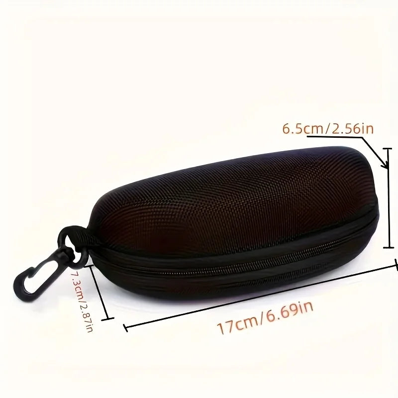 5/10-Pack Portable Zipper Sunglasses Case — Oxford Travel Eyewear Protector with Hook