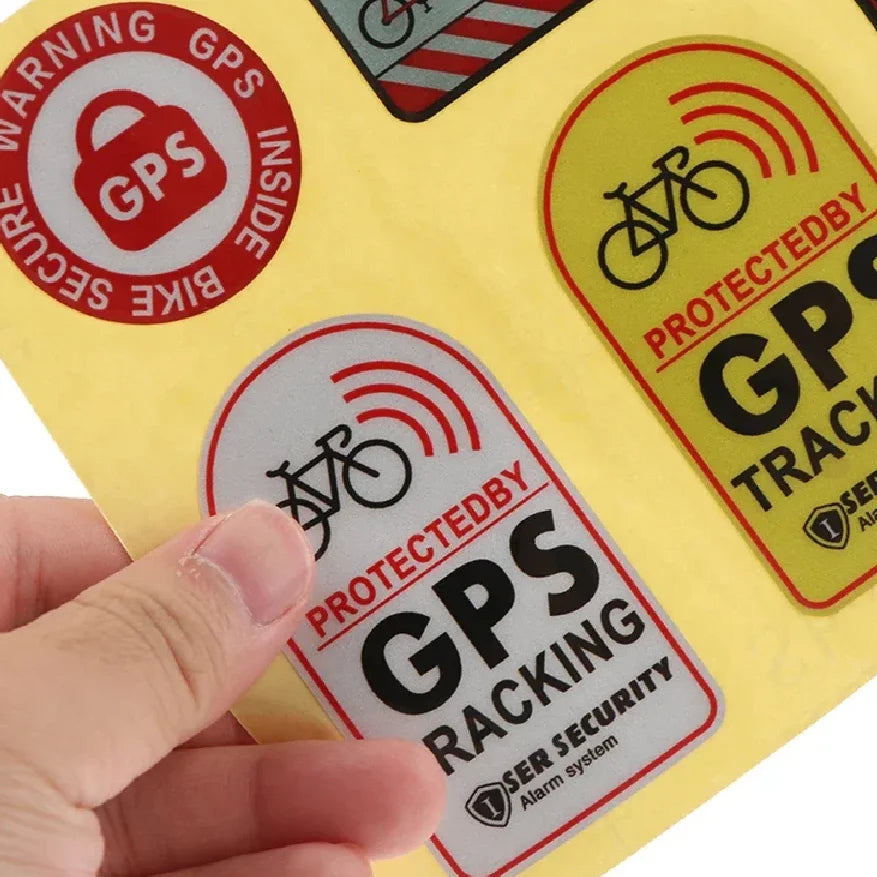 Bicycle & Motorcycle GPS Anti-Theft Sticker – Reflective Waterproof Tracking Warning Paster, Scooter & Bike Accessory